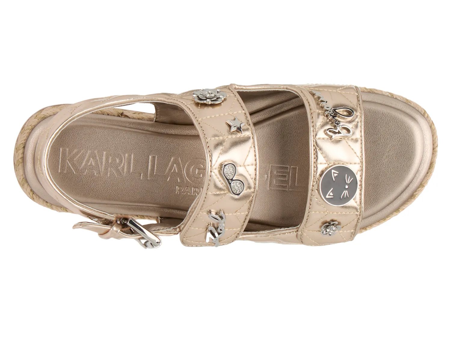 картинка Сандалии Karl Lagerfeld Paris Charlay Sandal, Pale Gold Metallic от магазина Одежда+