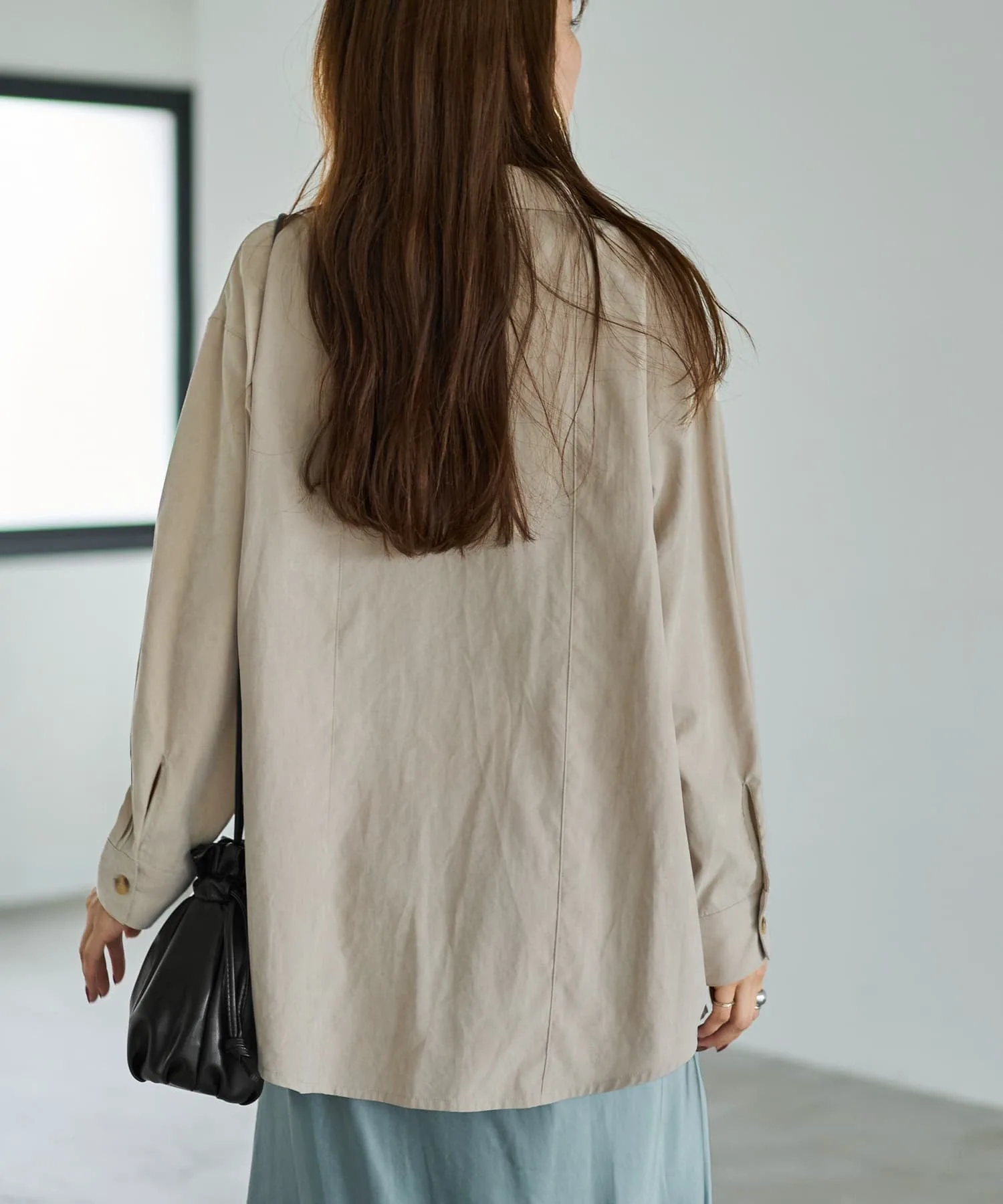 картинка Персиковая твиловая рубашка оверсайз Style Deli, Light beige от магазина Одежда+