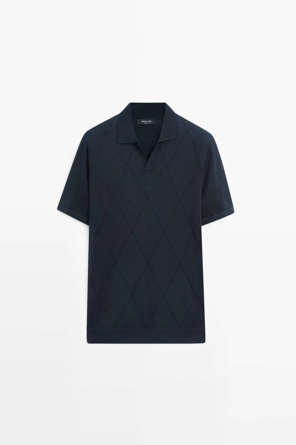 картинка Свитер-поло Massimo Dutti Argyle Knit, темно-синий от магазина Одежда+