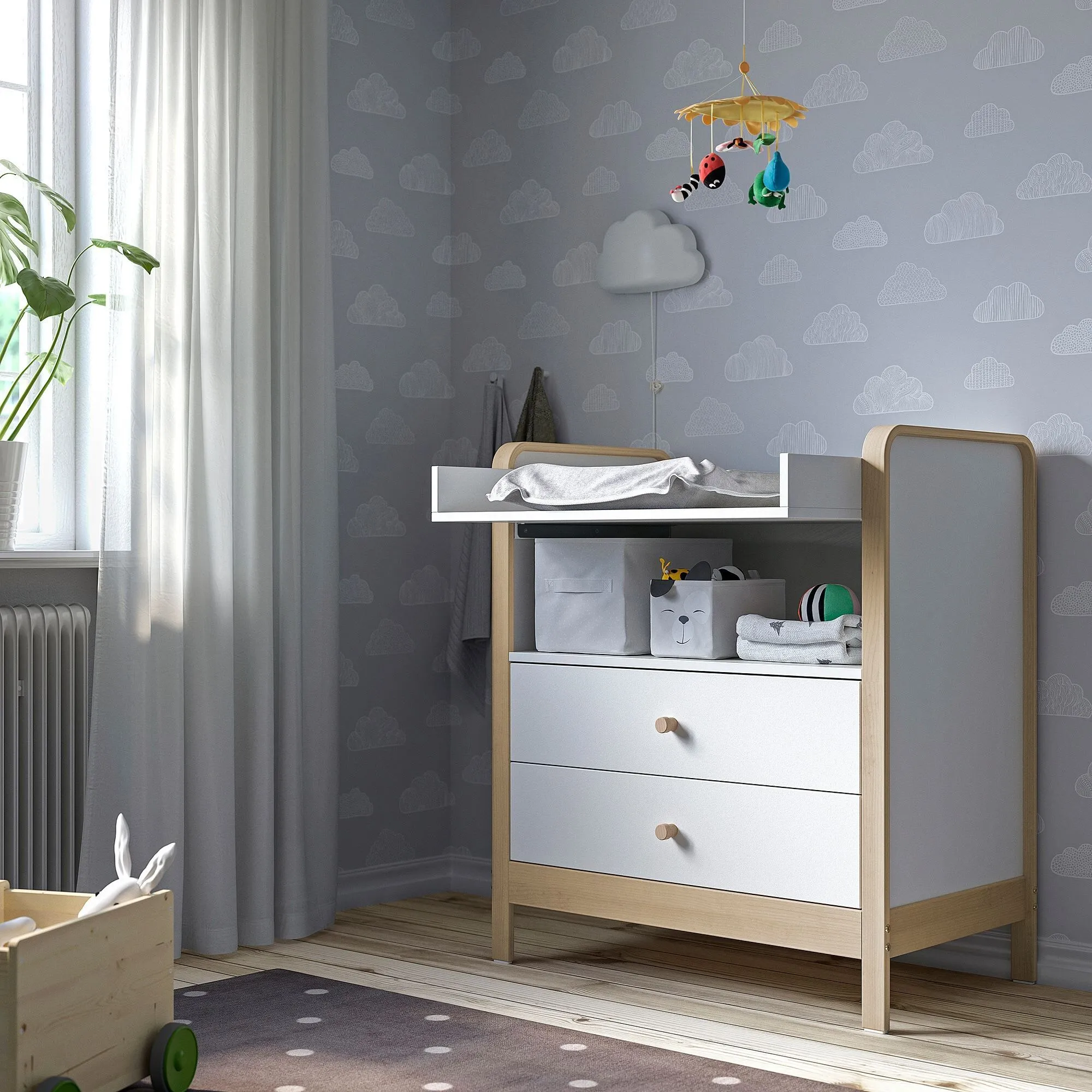 картинка Пеленальный столик, береза/белый ÄLSKVÄRD IKEA от магазина Одежда+
