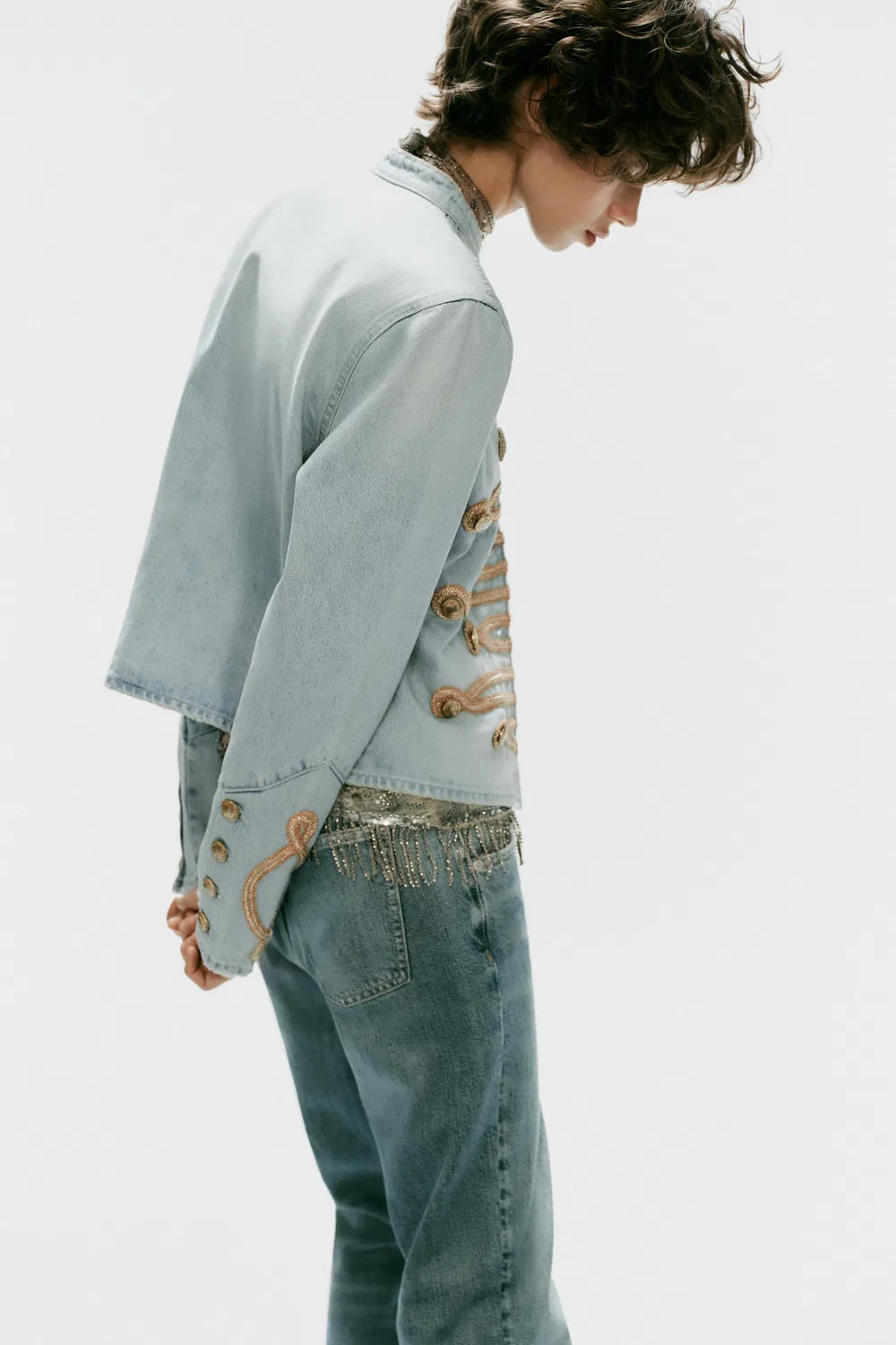 картинка Джинсовая куртка TRF на пуговицах ZARA, Light blue от магазина Одежда+