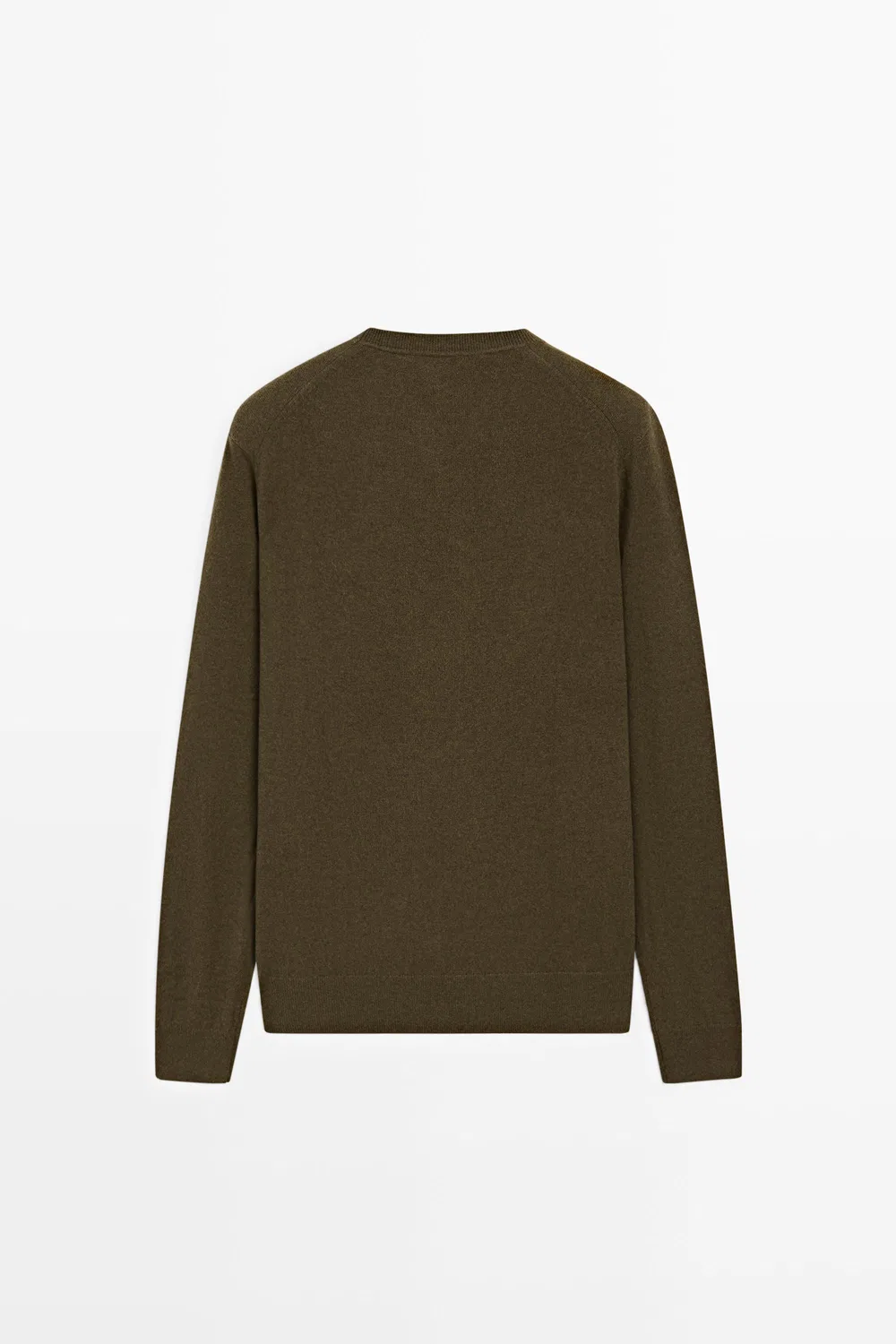 картинка Свитер Massimo Dutti 100% Cashmere Round Neck Knit, хаки от магазина Одежда+