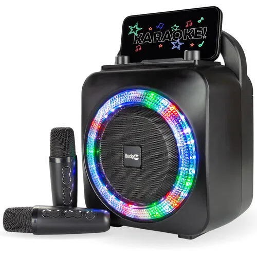 картинка Перезаряжаемая Bluetooth караоке-машина RockJam с двумя беспроводными микрофонами от магазина Одежда+