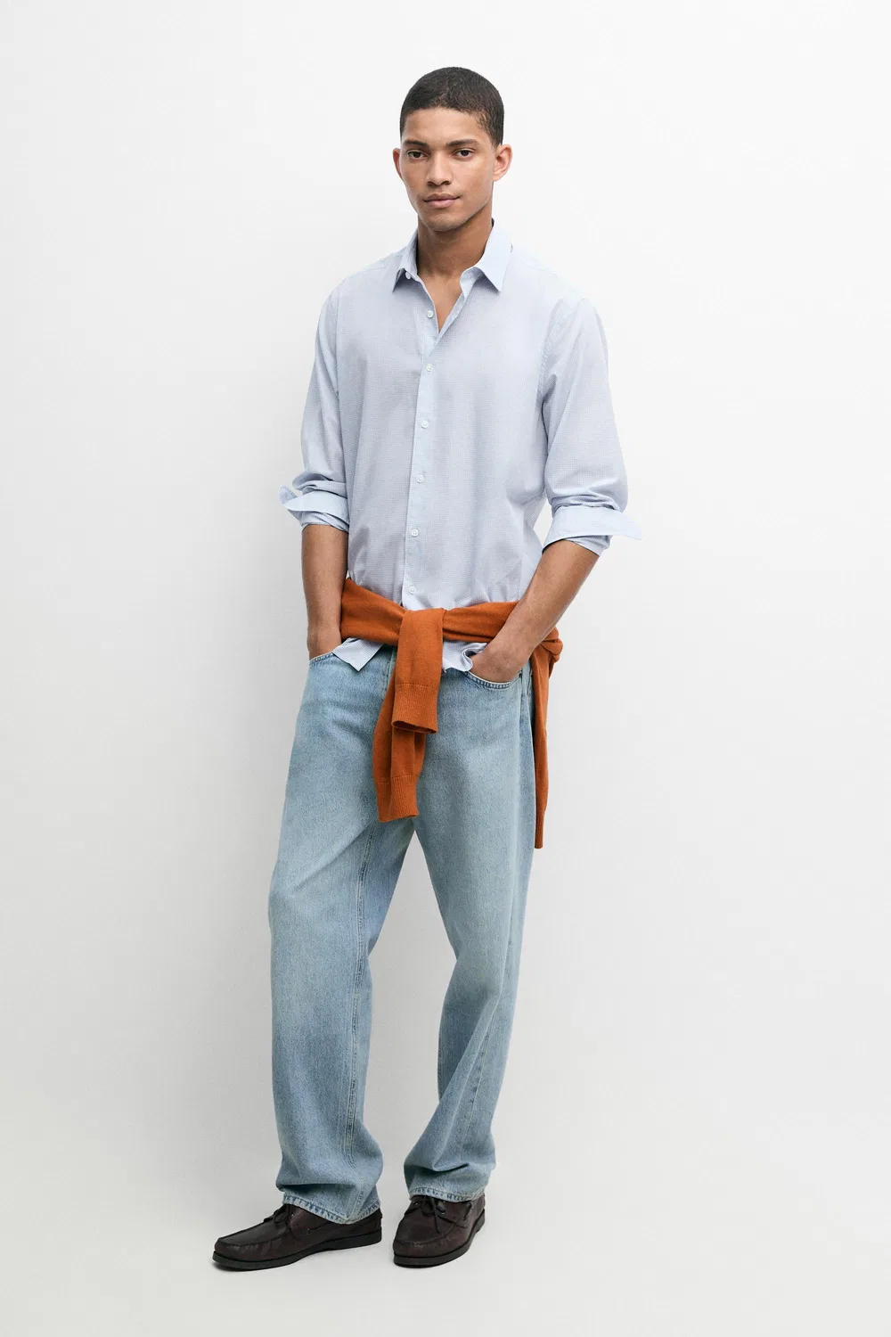 картинка Рубашка Massimo Dutti 100% Cotton Regular Fit Plaid, синий от магазина Одежда+