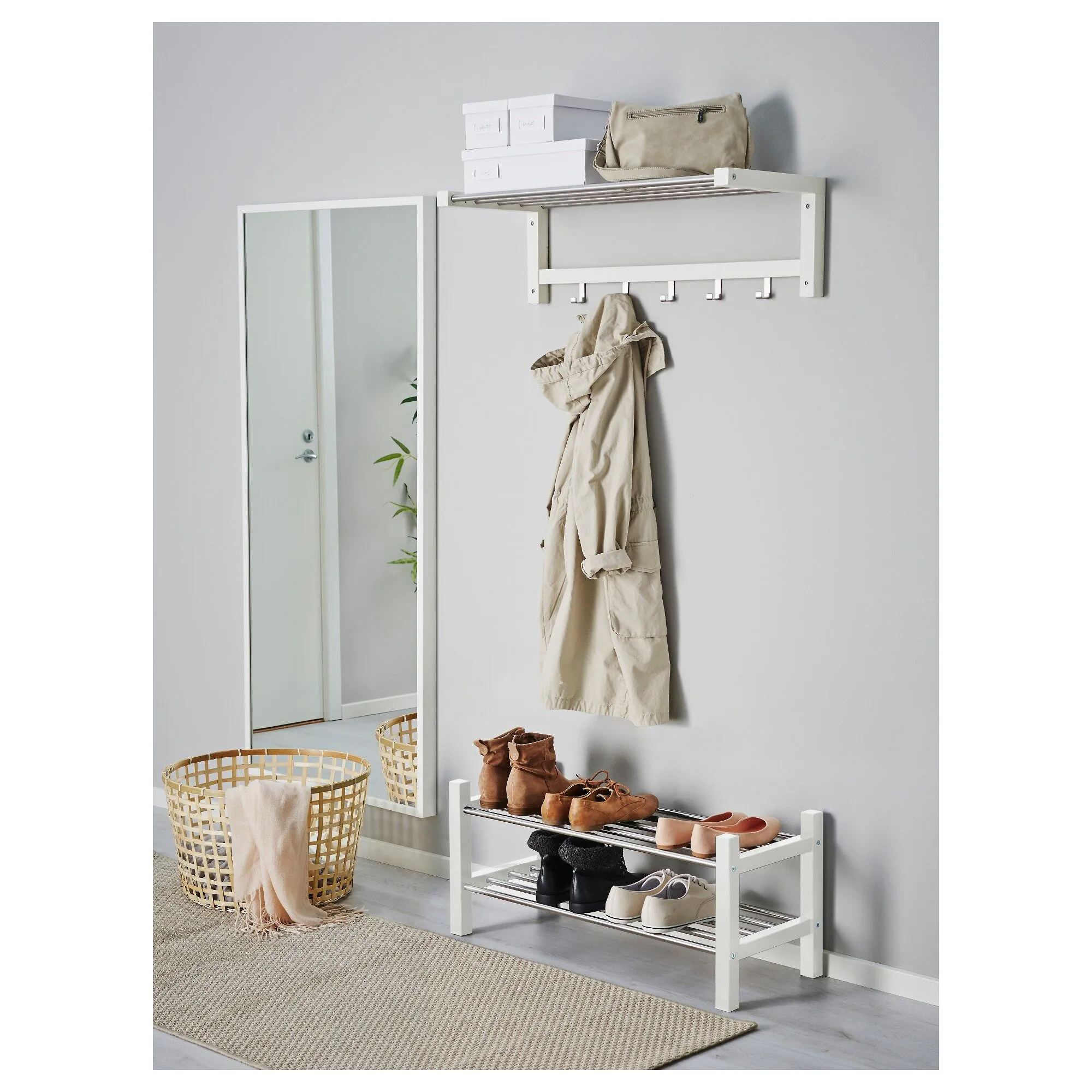 картинка Вешалка с крючками, белая, 79х32 см, TJUSIG IKEA от магазина Одежда+