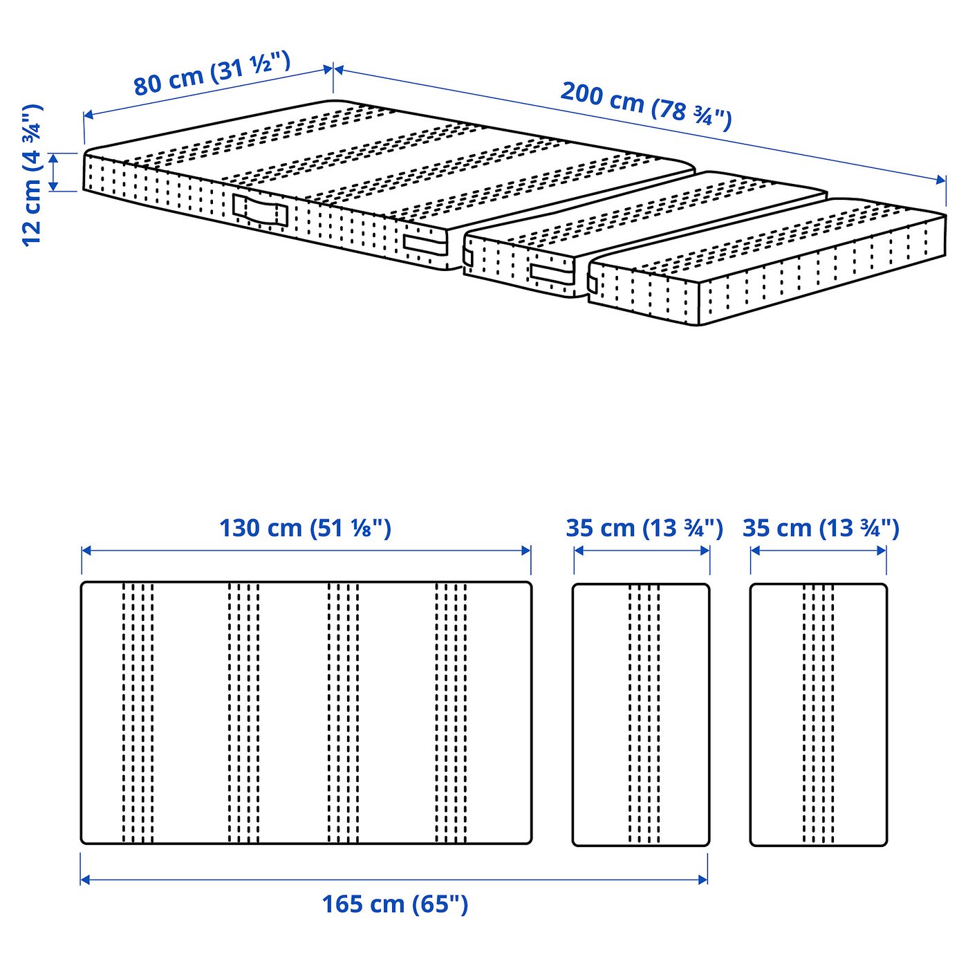 картинка Матрас пружинный IKEA Оmsint, 80х200 см, белый от магазина Одежда+