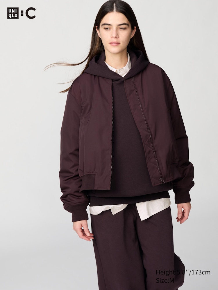 картинка Женская куртка-бомбер Uniqlo, тёмно-бордовая от магазина Одежда+