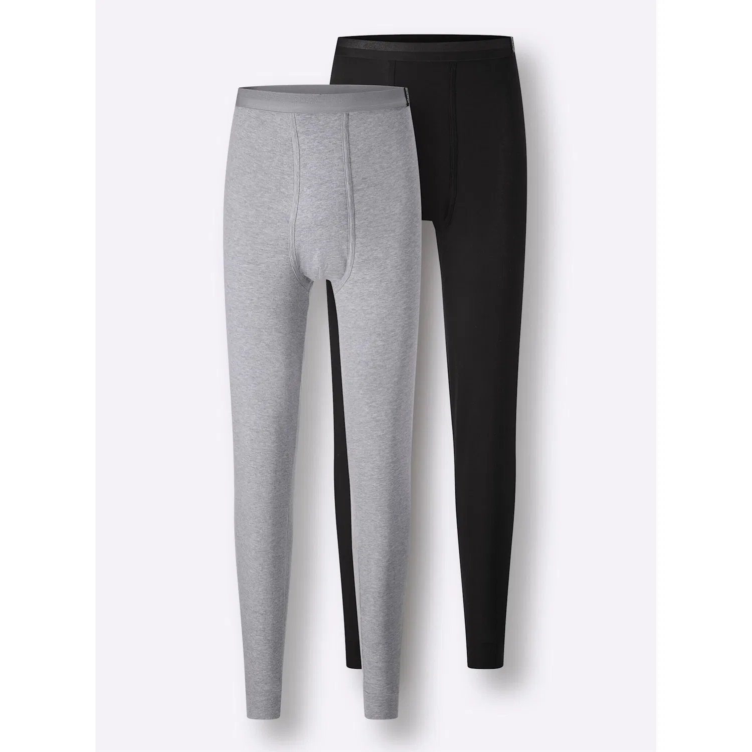 картинка Мужские длинные кальсоны из финриппа Kings Club, Black/Gray Melange от магазина Одежда+