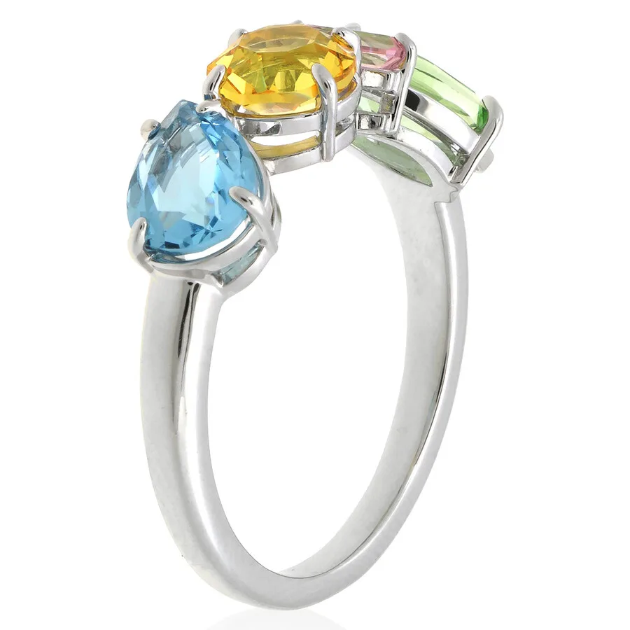 картинка Кольцо Gema из смешанных огранок Swarovski с родиевым покрытием от магазина Одежда+
