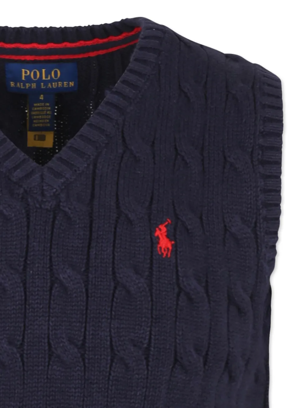 картинка Жилет фактурной вязки POLO RALPH LAUREN KIDS, синий от магазина Одежда+