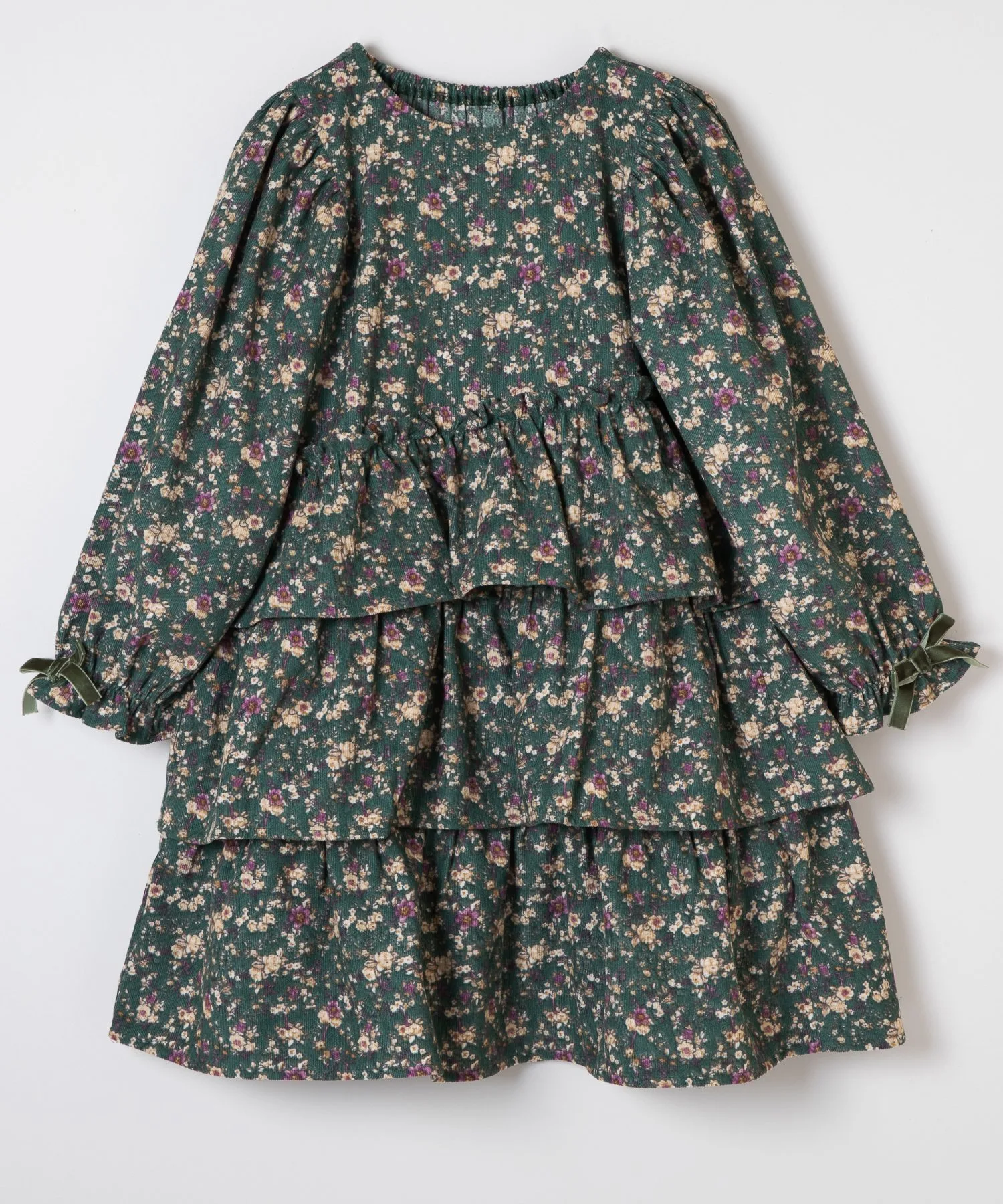 картинка Платье из вельвета с цветочным принтом Ever Closet, green от магазина Одежда+