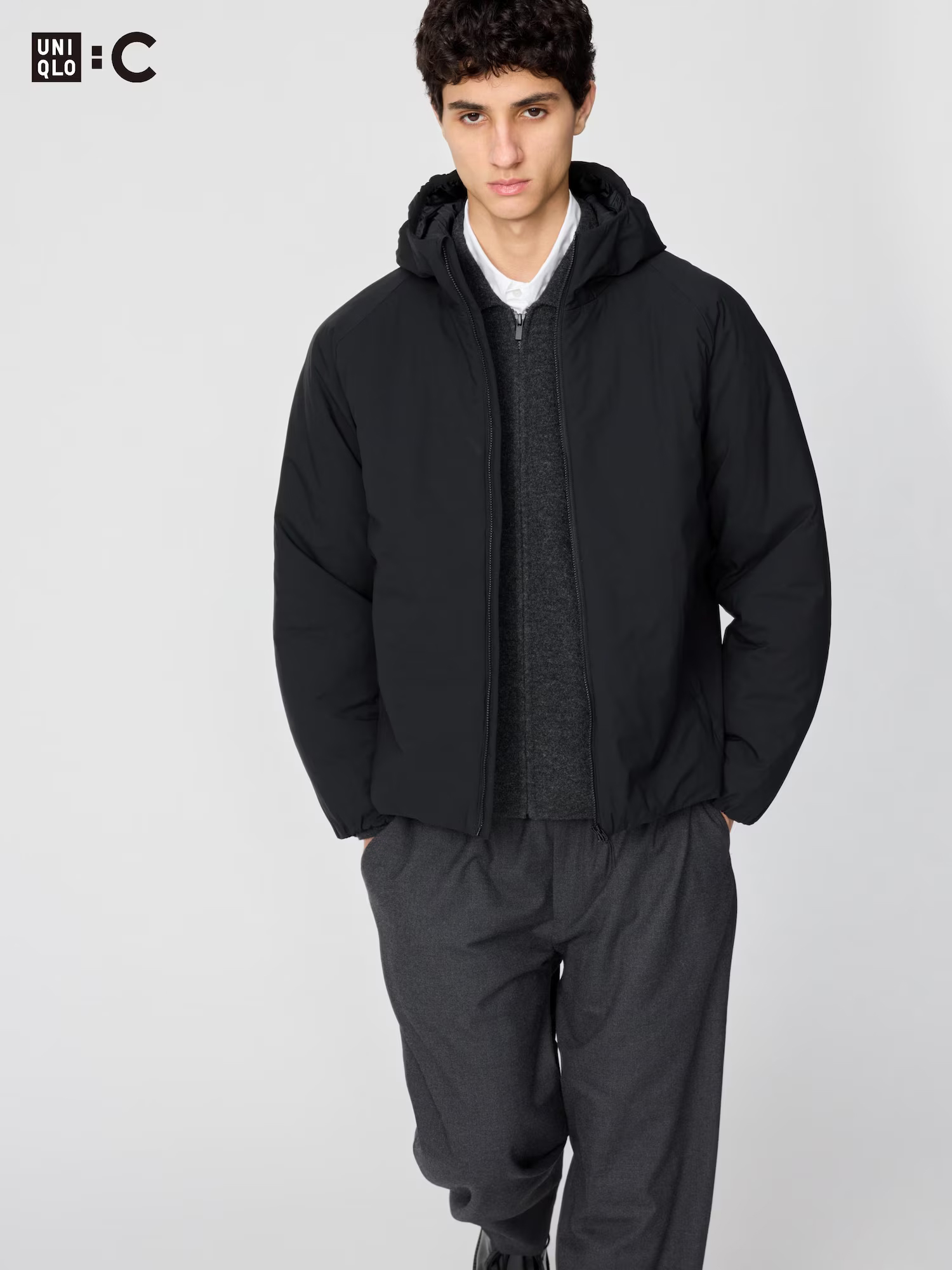 картинка Мужская утепленная ветровка Uniqlo, 09 черный от магазина Одежда+