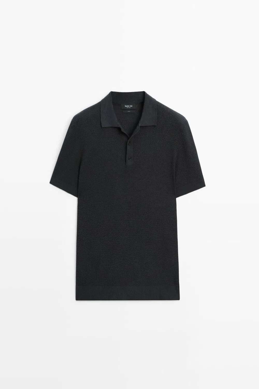 картинка Поло-рубашка Massimo Dutti 100% Cotton Button-collar, угольно-серый от магазина Одежда+