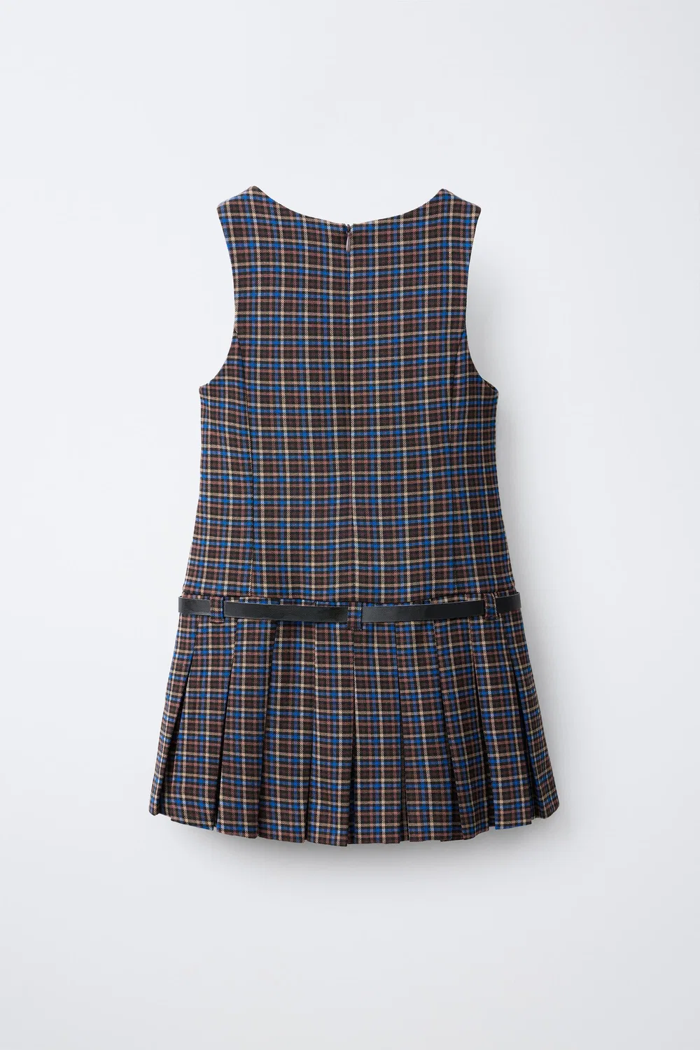 картинка Платье-фартук в клетку с поясом ZARA, Brown-Blue от магазина Одежда+