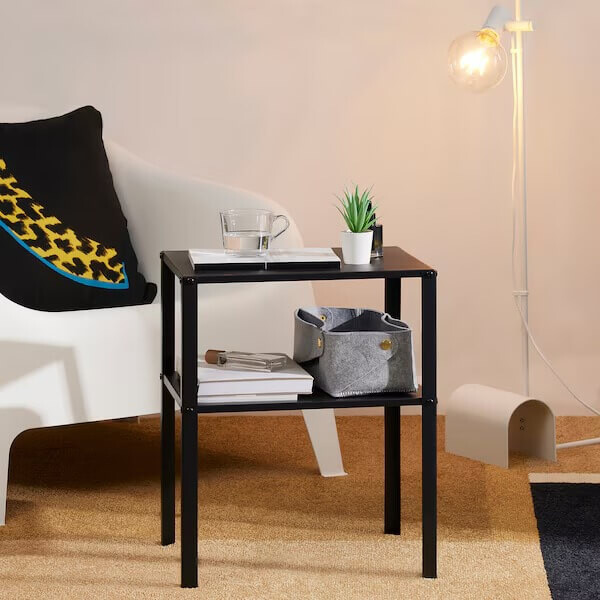 картинка Столик прикроватный Ikea Knarrevik, 42х34х52 см, черный от магазина Одежда+