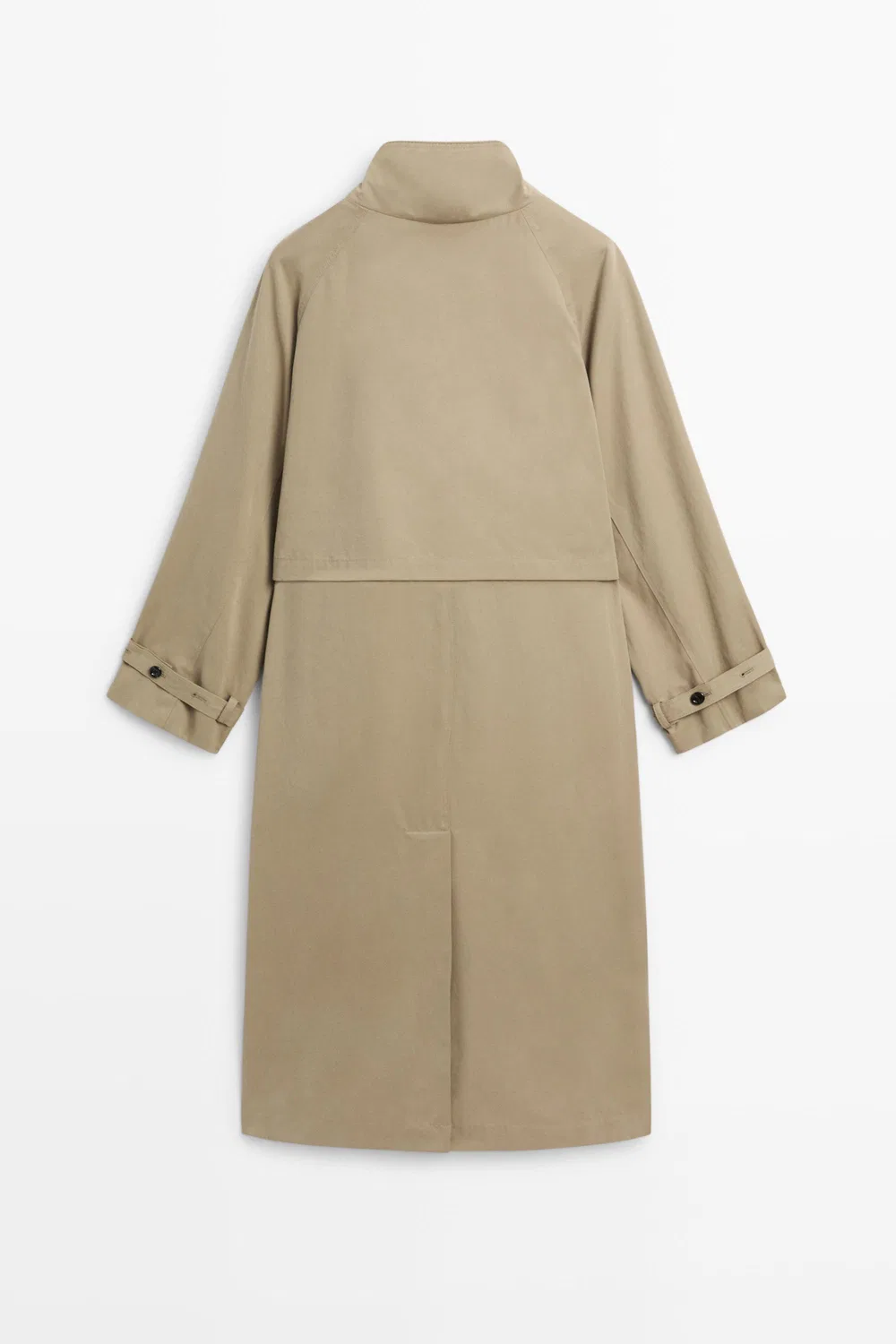 картинка Длинный тренч Massimo Dutti Coat With Buckle Detail, бежевый от магазина Одежда+