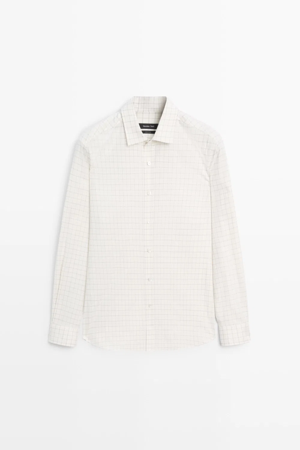 картинка Рубашка Massimo Dutti 100% Cotton Regular Fit Check, светло-бежевый от магазина Одежда+