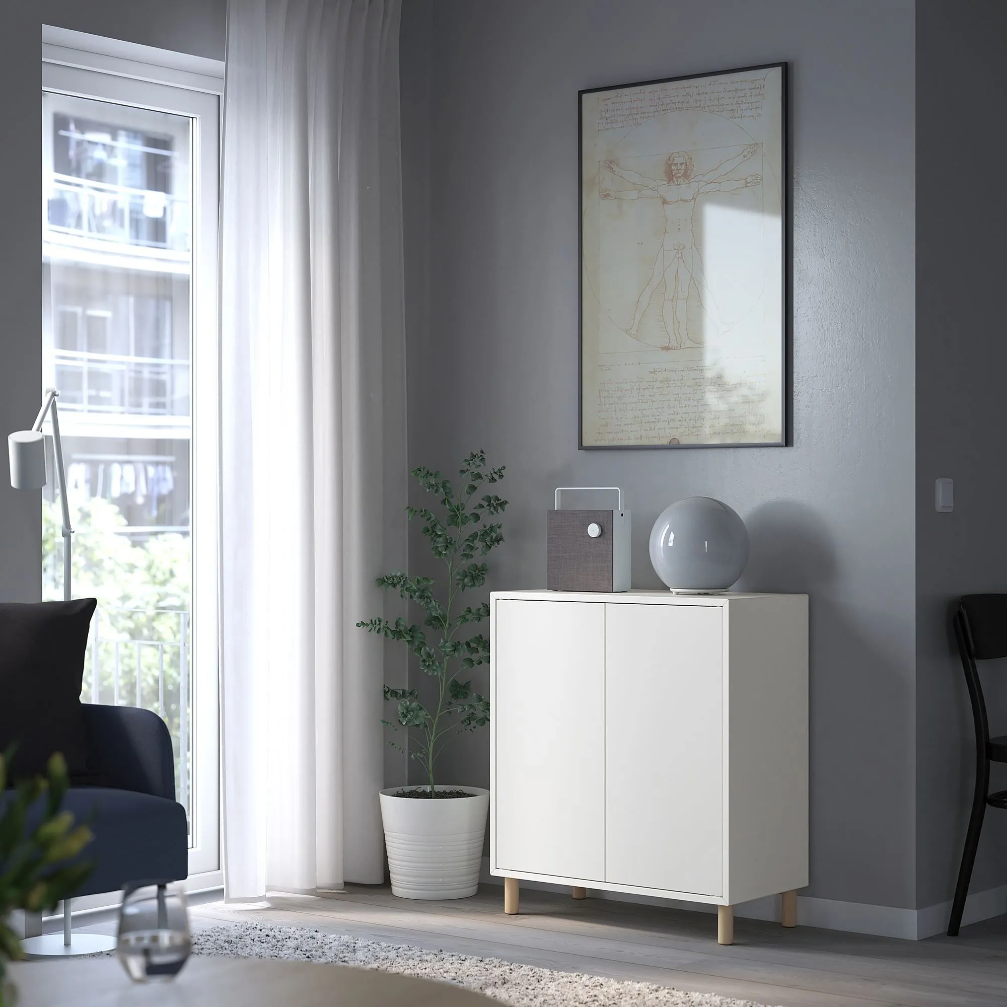 картинка Шкаф, белый, 70x35x80 см, EKET IKEA от магазина Одежда+