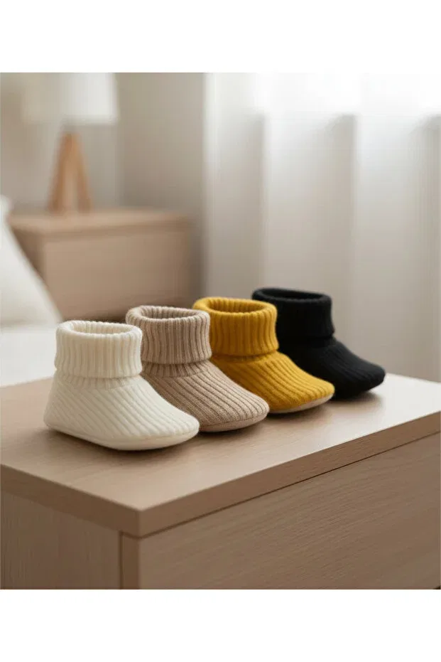картинка Детские пинетки вязаные с подошвой EVA Basics Nimini Kids, Hardal от магазина Одежда+