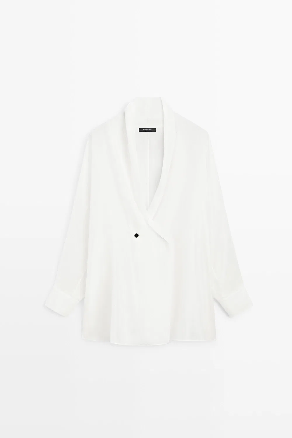 картинка Кимоно Massimo Dutti, в стиле смокинга из 100% шелка, кремовый от магазина Одежда+
