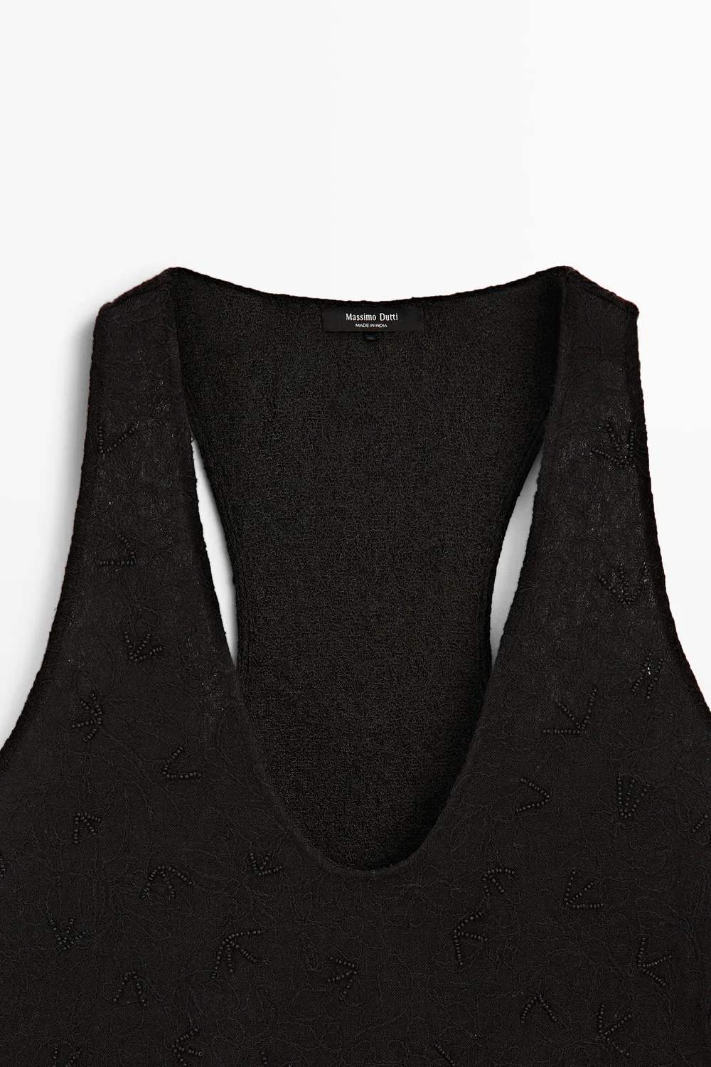 картинка Блузка Massimo Dutti, струящаяся, с вышивкой, черный от магазина Одежда+