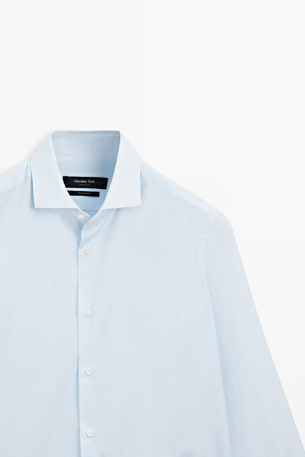 картинка Рубашка Massimo Dutti Slim Fit Gingham, небесно-голубой от магазина Одежда+