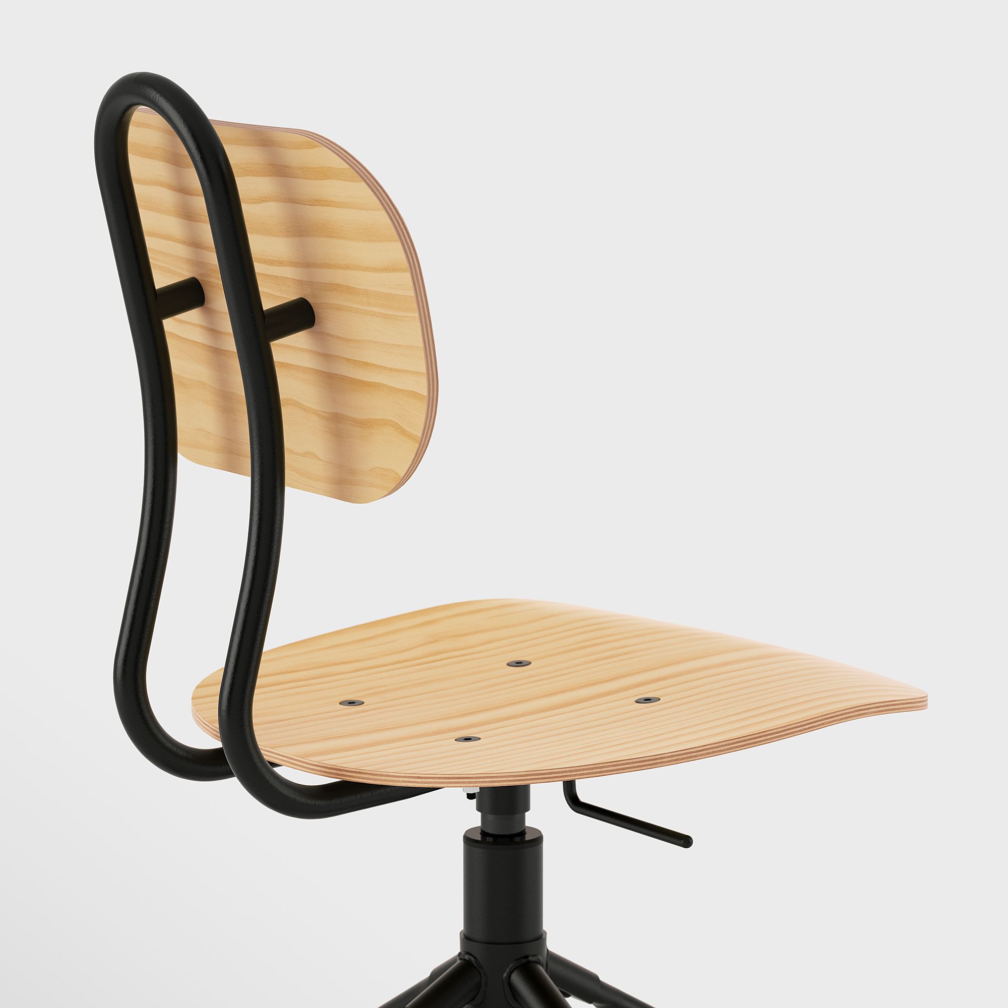 картинка Рабочий стул IKEA KULLABERG, 58x58 см, сосна/черный от магазина Одежда+