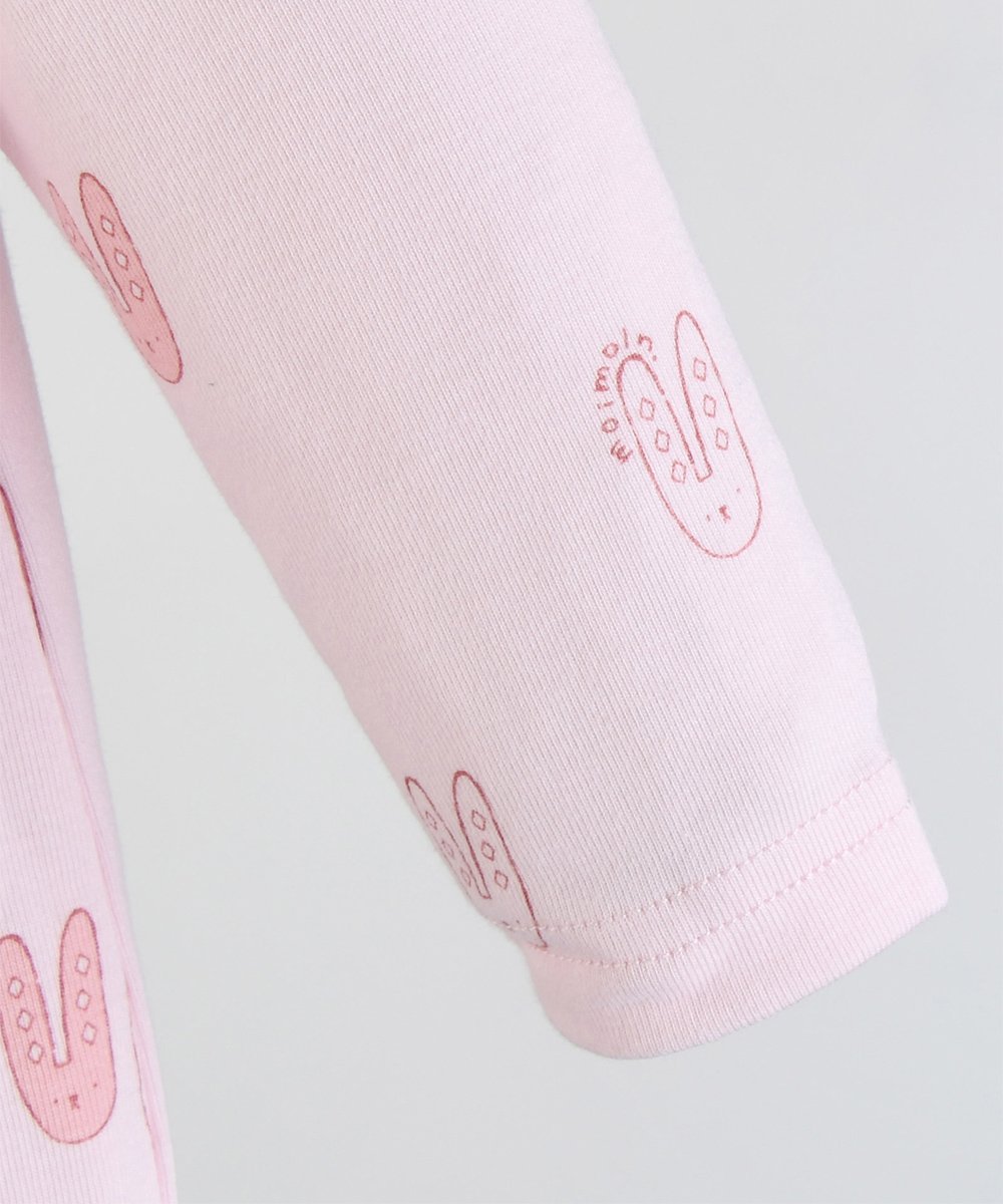 картинка Хлопковый модал, комбинезон и шапка с изображением кролика Moimoln, Pink от магазина Одежда+