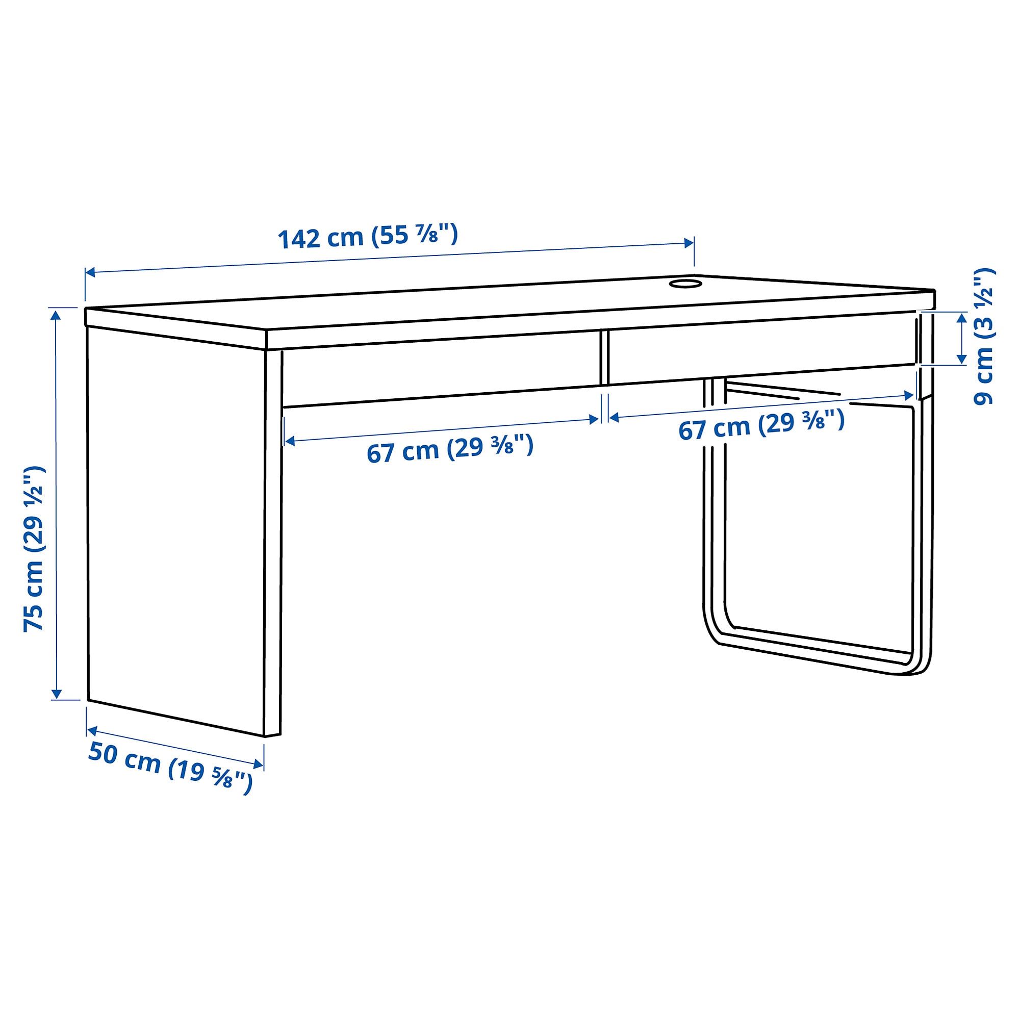 картинка Письменный стол IKEA MICKE, 142x50 см, белый от магазина Одежда+