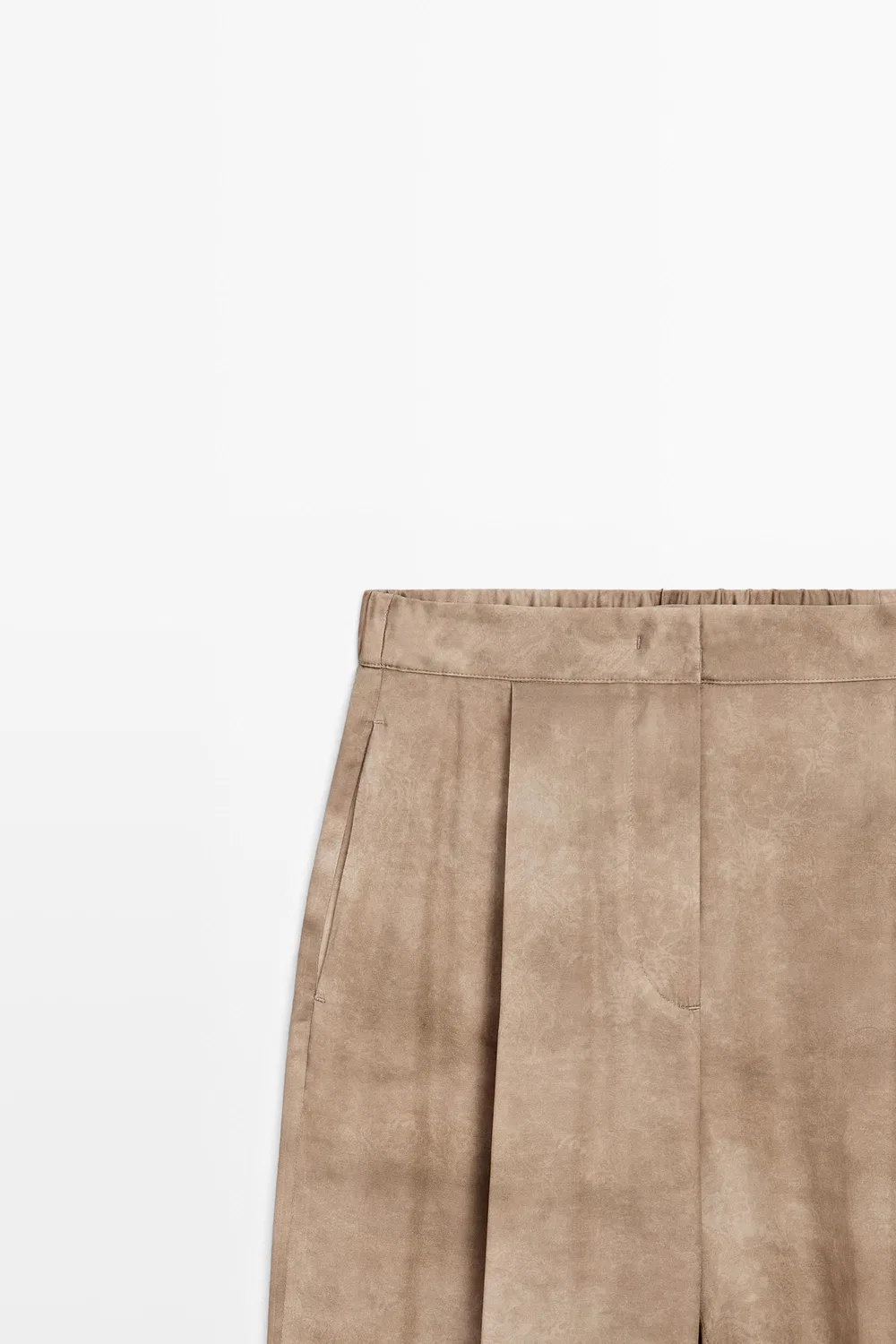 картинка Брюки Massimo Dutti Flowing With Tie-Detail Hem, бежевый от магазина Одежда+