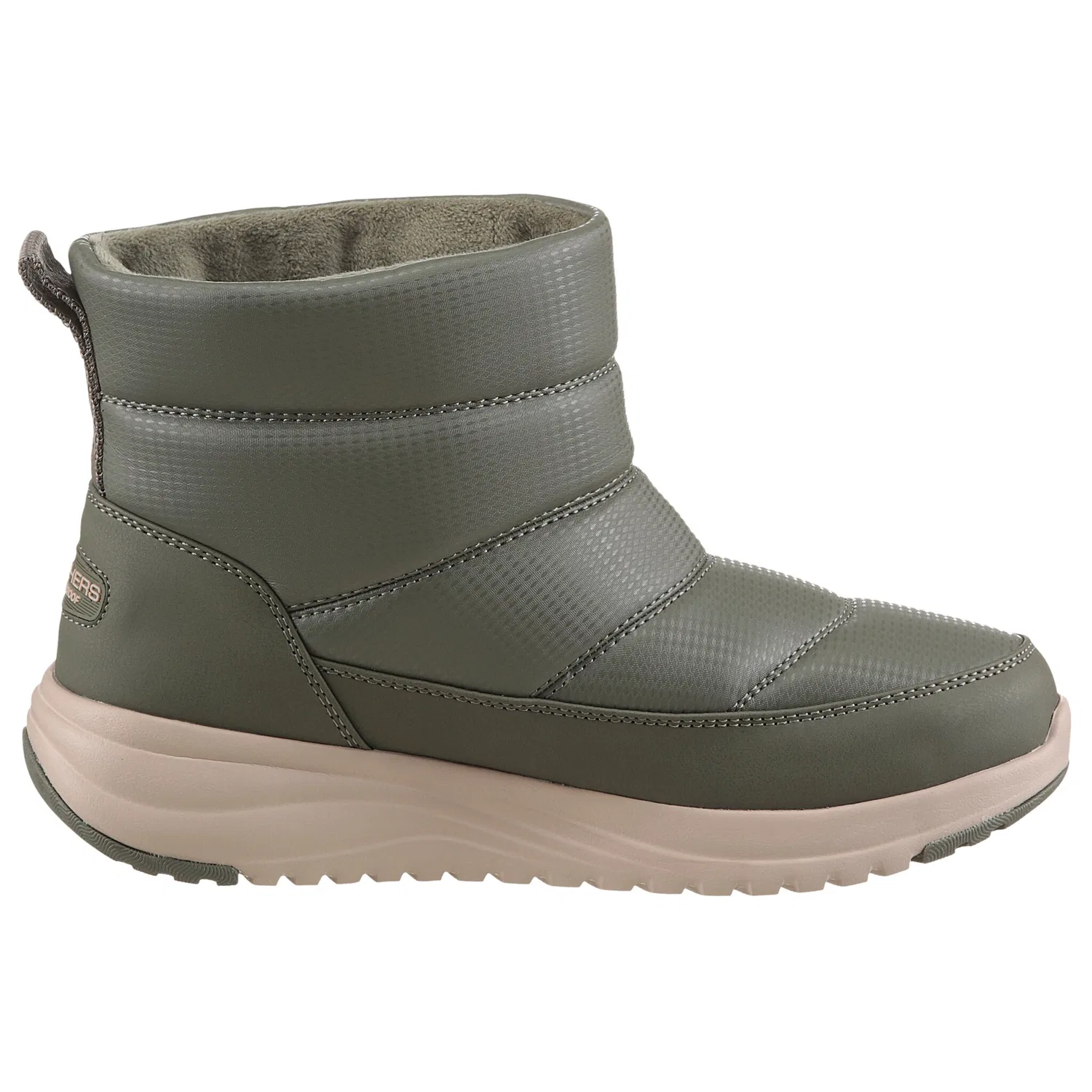 картинка Женские зимние дутики со стеганым голенищем Skechers, Olive Green от магазина Одежда+