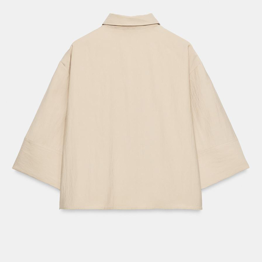 картинка Рубашка Zara Short With Wide Sleeves, бежевый от магазина Одежда+