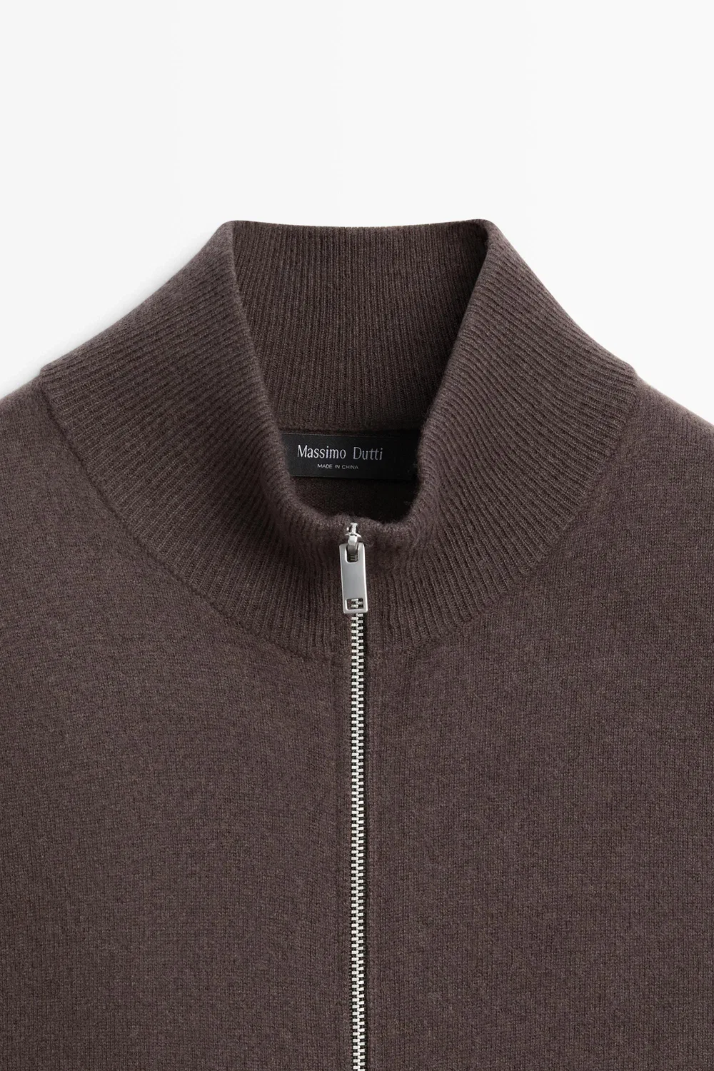 картинка Кардиган Massimo Dutti Wool Blend Zip-detail, коричневый от магазина Одежда+