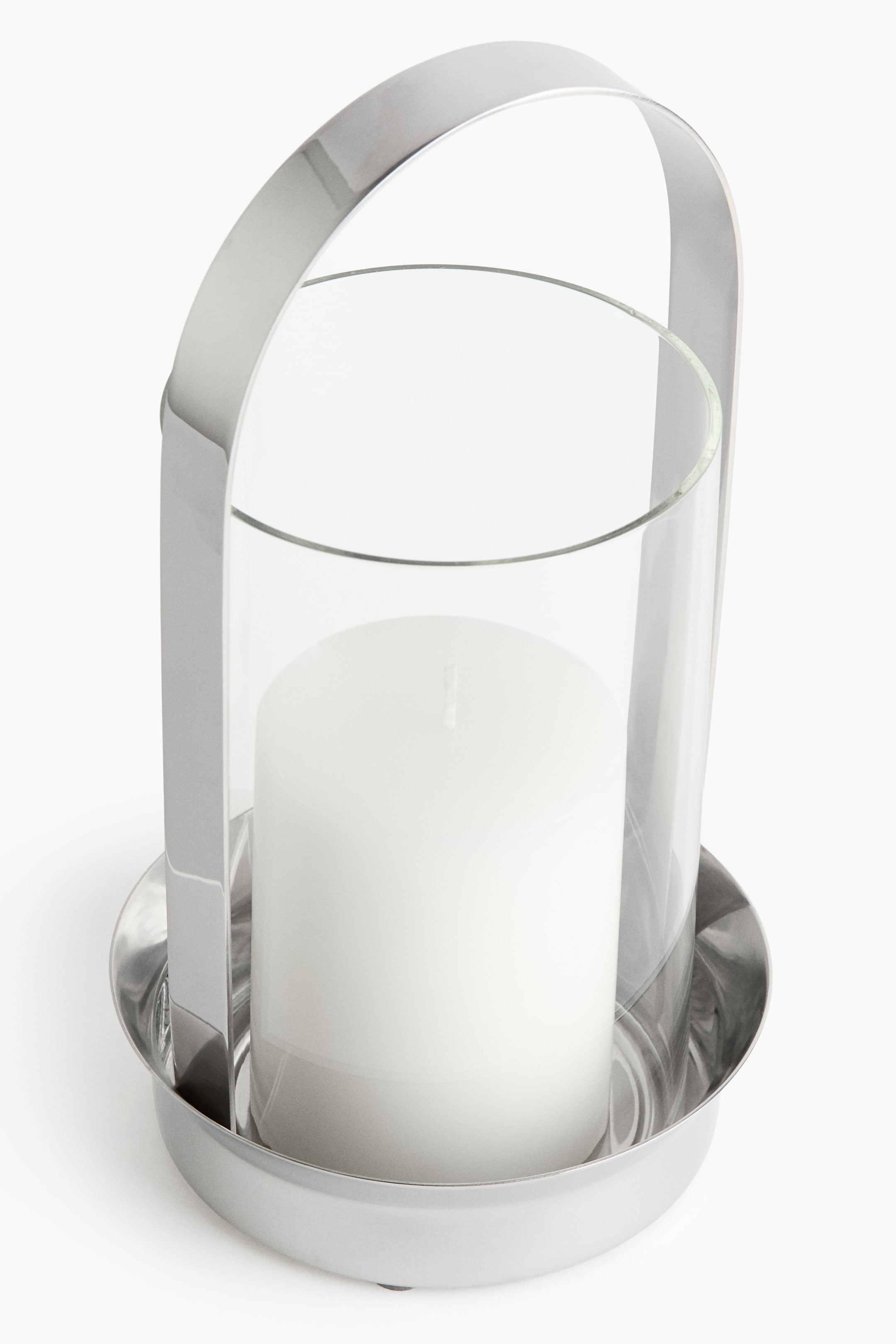 картинка Подсвечник H&M Small Glass Lantern, серебристый от магазина Одежда+