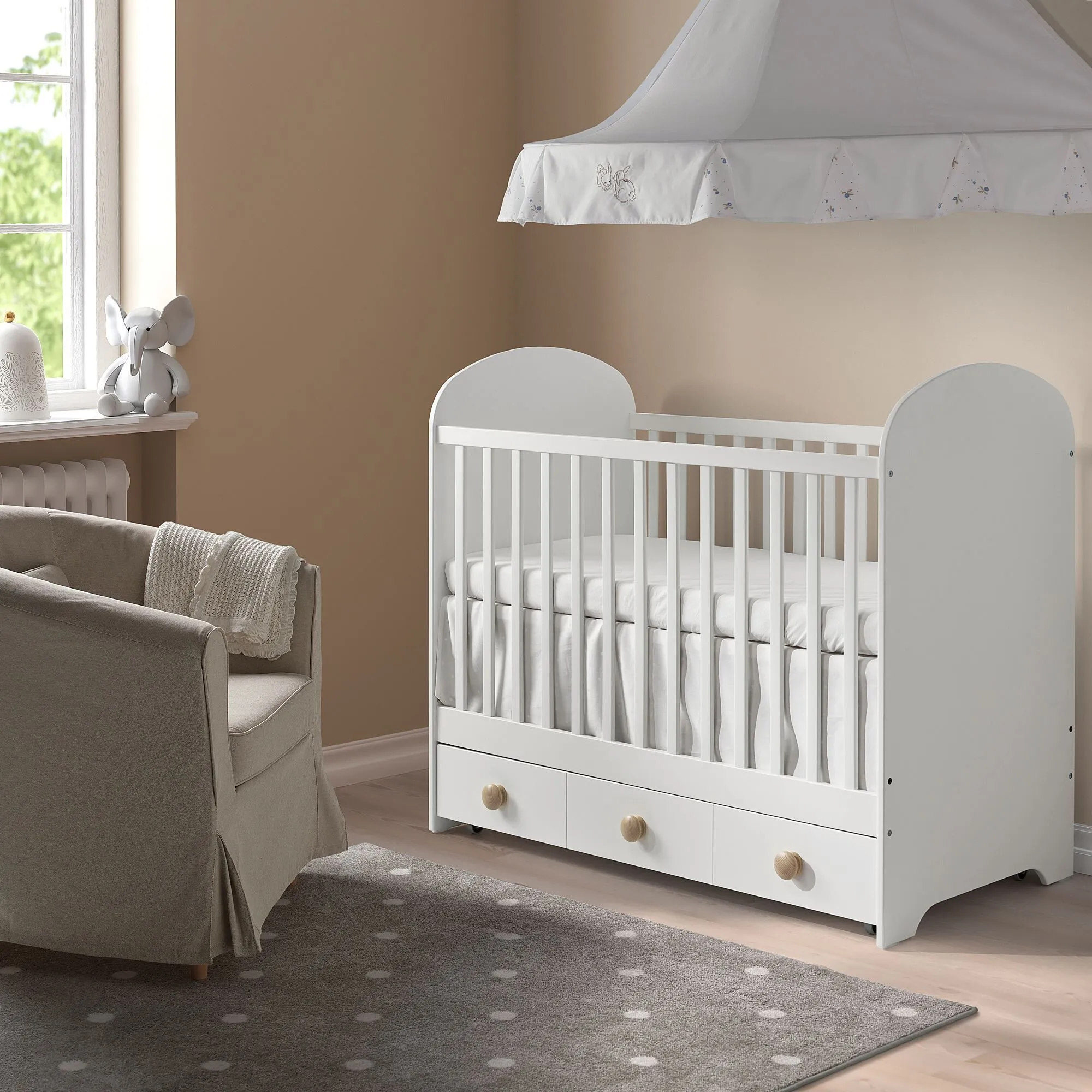картинка Детская кроватка, белый, 60х120 см, GONATT IKEA от магазина Одежда+