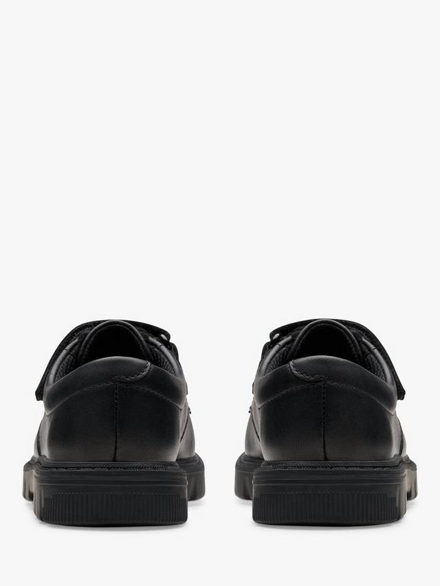 картинка Школьные ботинки Clarks Lorcam Loop Riptape, кожаные, черные от магазина Одежда+