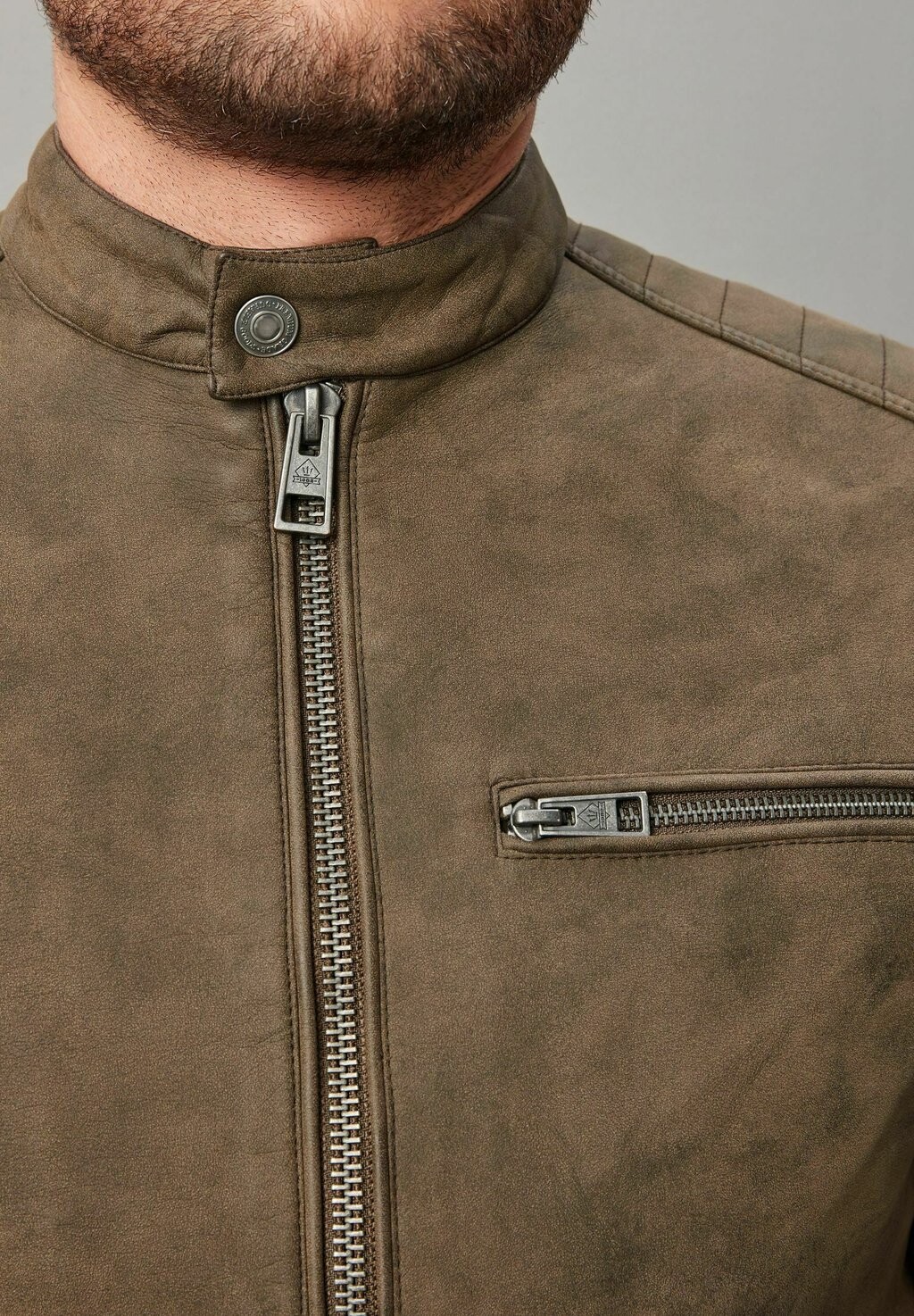 картинка Куртка из искусственной кожи REGULAR FIT Next, цвет brown от магазина Одежда+