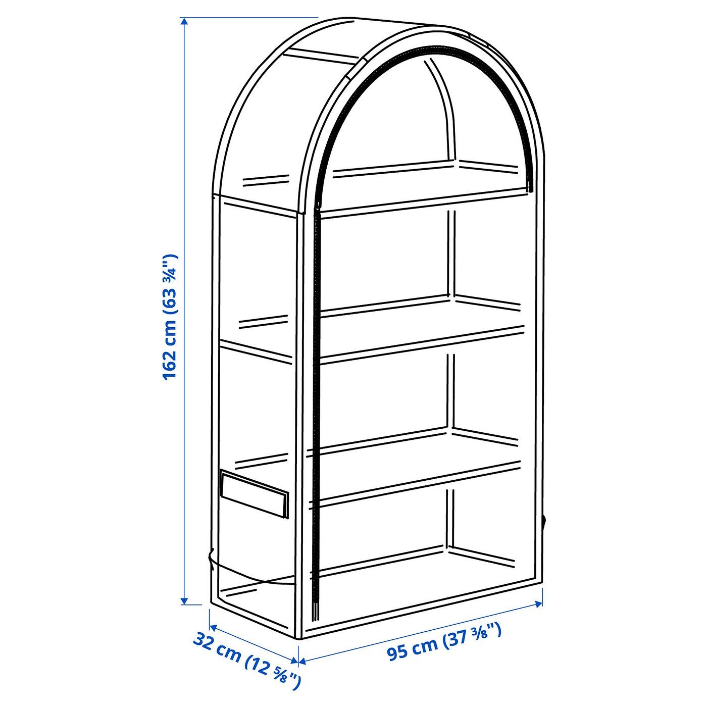 картинка Теплица, полупрозрачная белая, 95x32x162 см, ASPAREN IKEA от магазина Одежда+