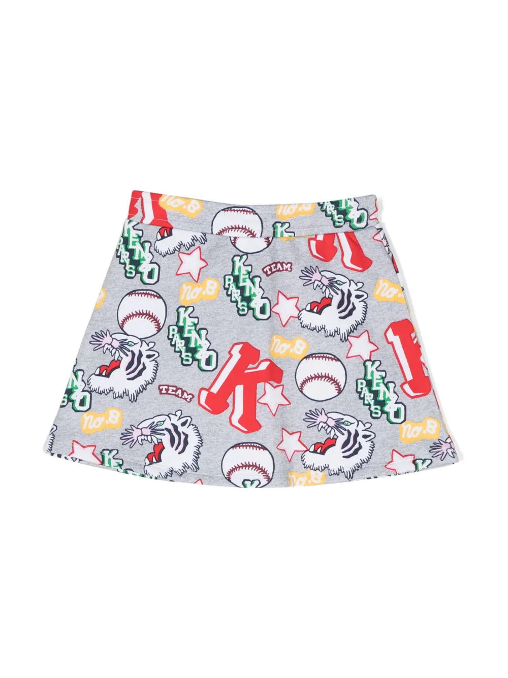 картинка Юбка с кулиской и принтом Kenzo Kids, серый от магазина Одежда+
