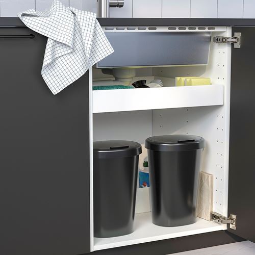 картинка Мусорное ведро IKEA Holass, 8 л, черный от магазина Одежда+