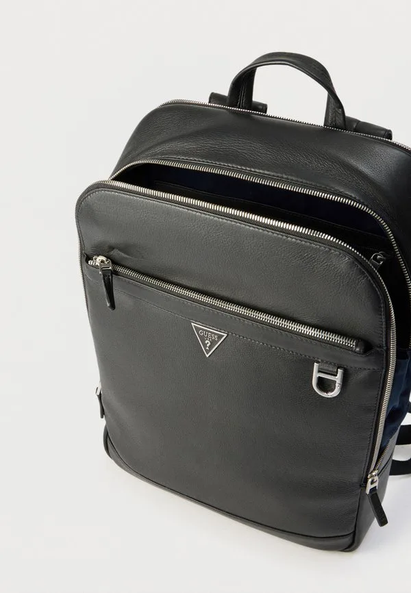 картинка Рюкзак мужской GUESS monaco squared натуральная кожа, чёрный от магазина Одежда+