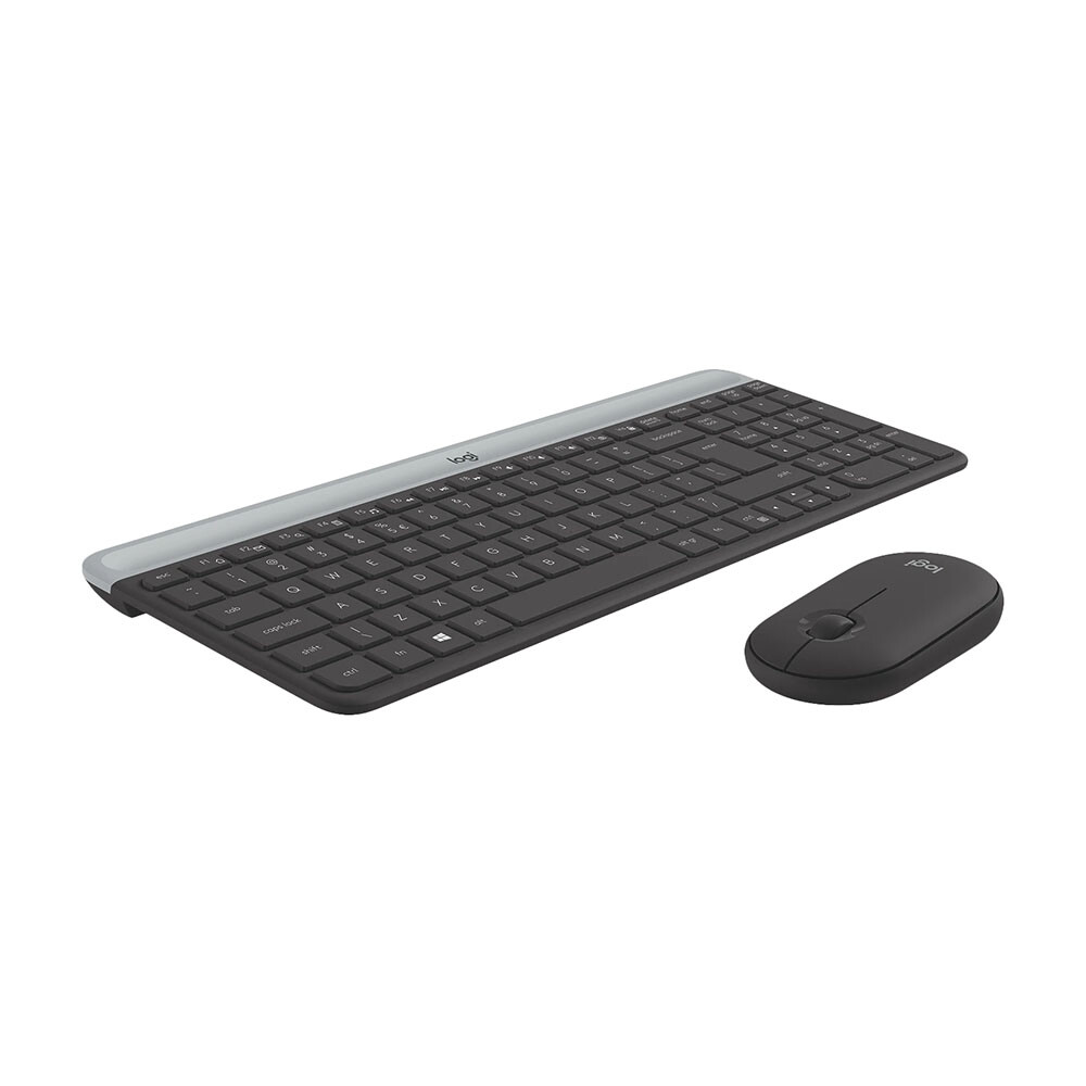 картинка Беспроводная клавиатура Logitech MK470 Slim, plus mouse, графит, английская раскладка от магазина Одежда+