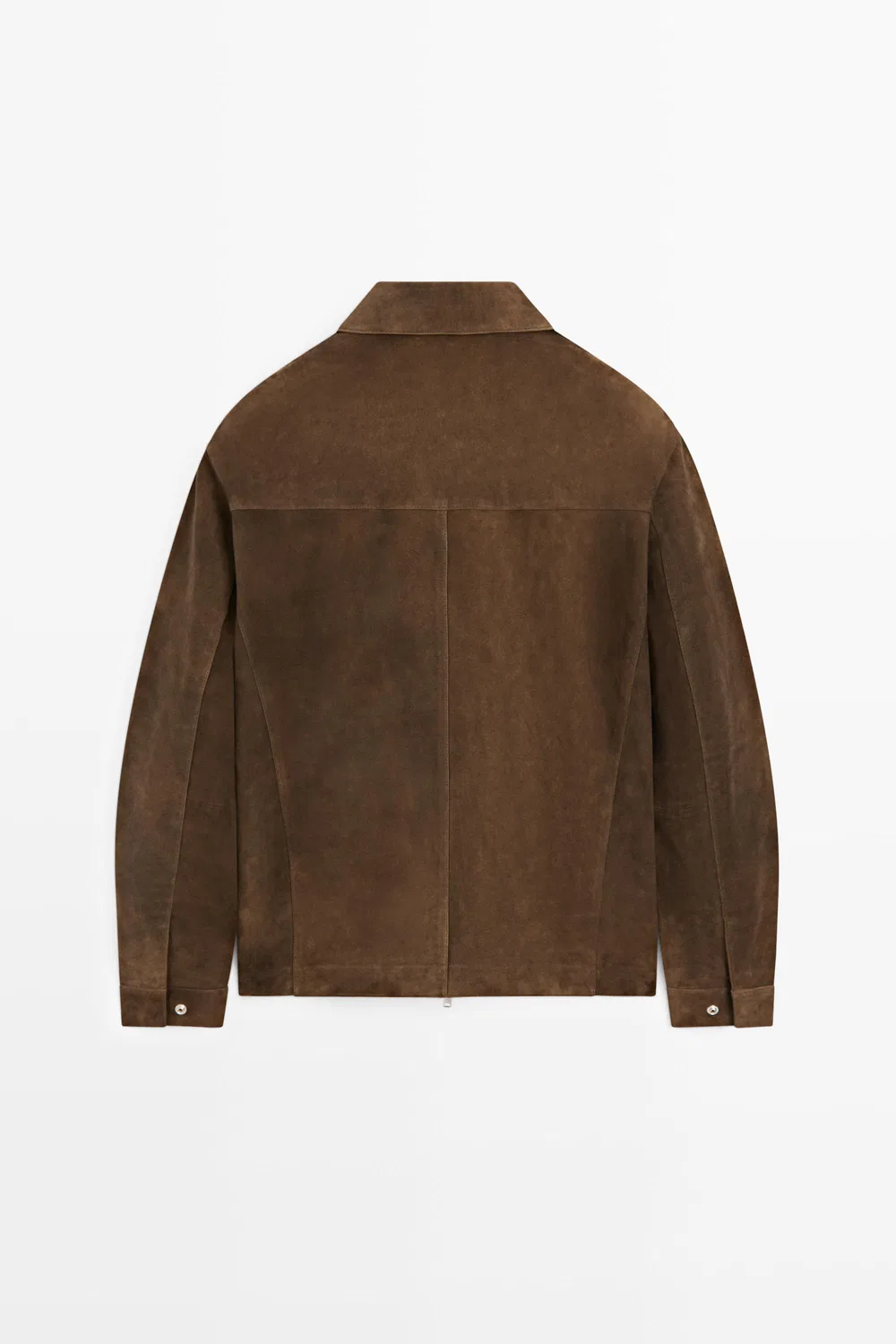 картинка Куртка Massimo Dutti Suede Leather Zip-Up, коричневый меланж от магазина Одежда+