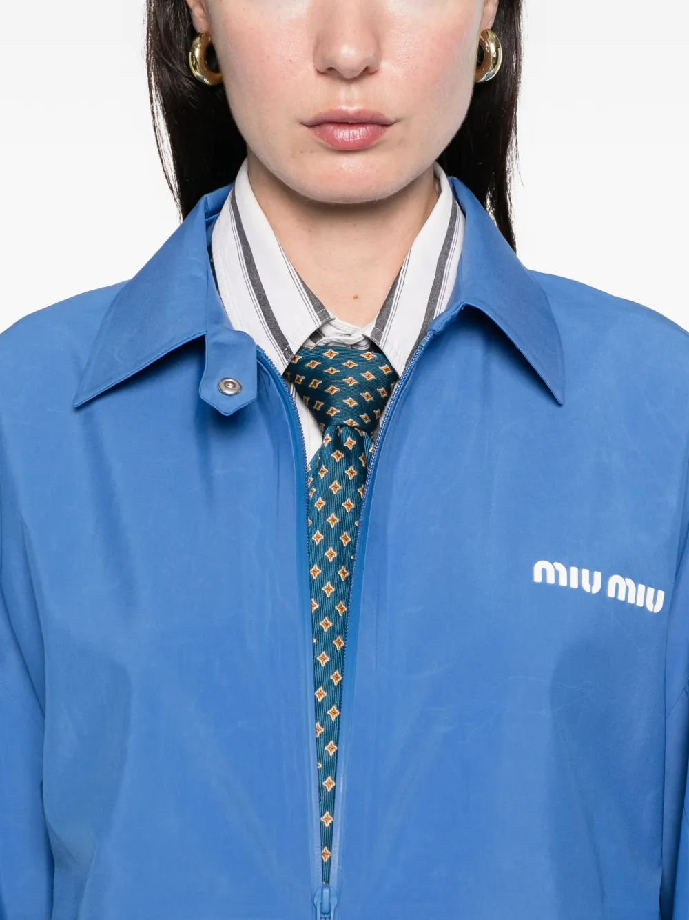 картинка Ветровка на молнии Miu Miu, синий от магазина Одежда+
