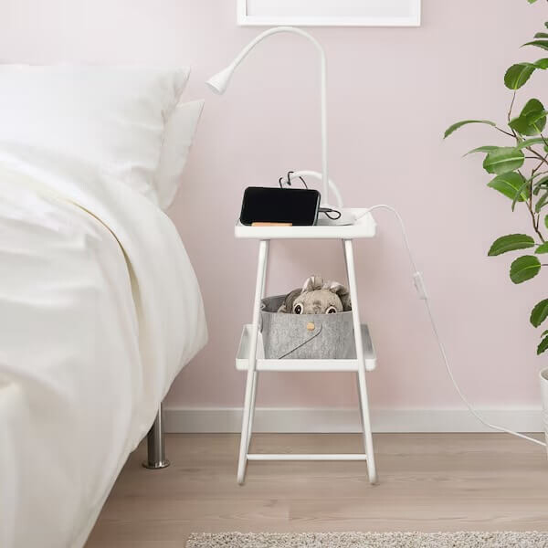 картинка Столик прикроватный Ikea Hattasen Shelf Unit, белый от магазина Одежда+