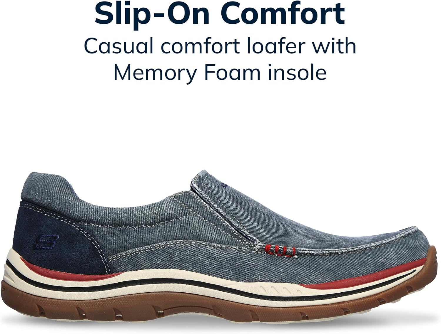 картинка Мужские слипоны Skechers Expected Avillo, темно-синие от магазина Одежда+