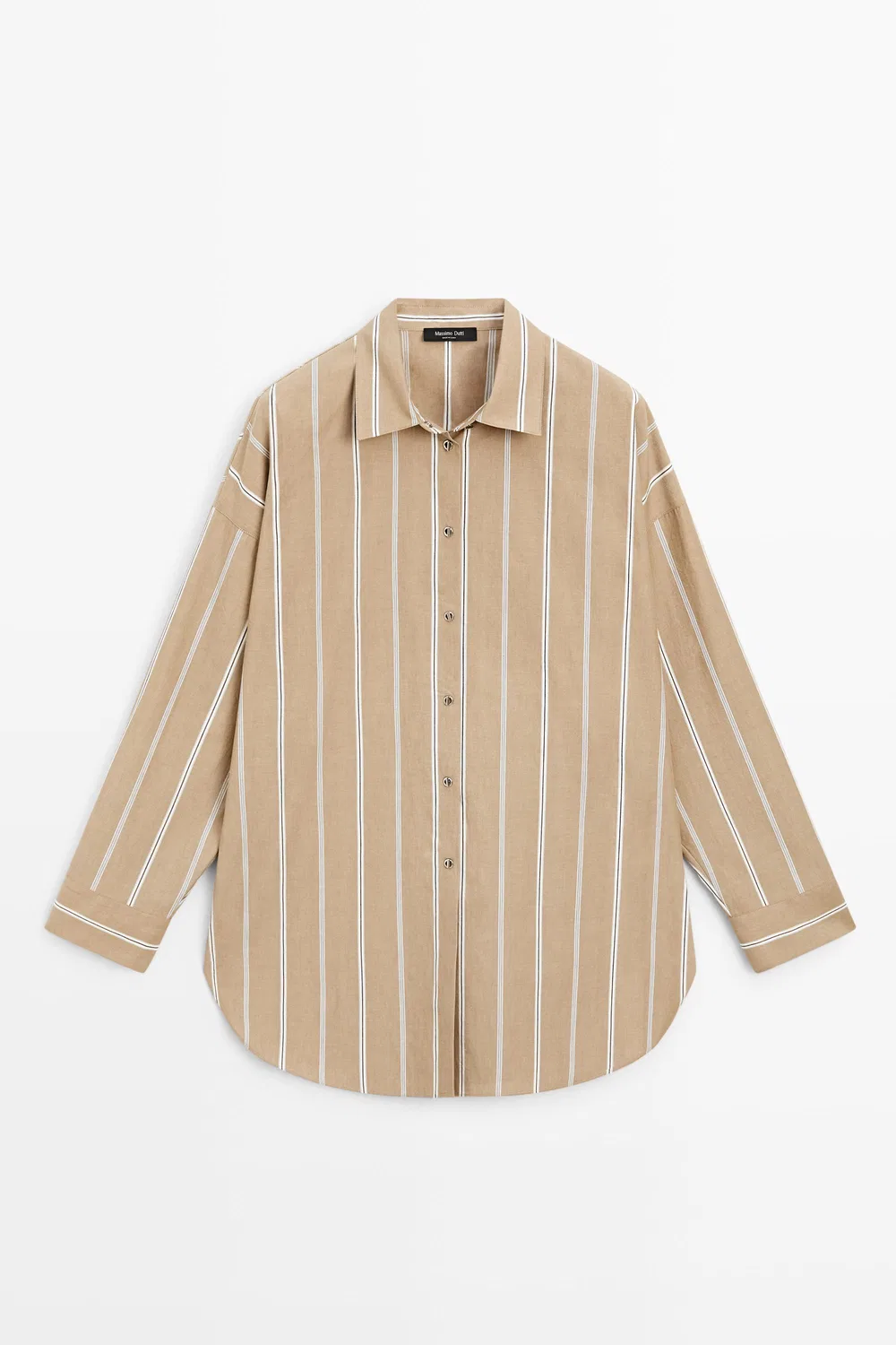 картинка Рубашка Massimo Dutti Striped With Button Detail, коричневый от магазина Одежда+