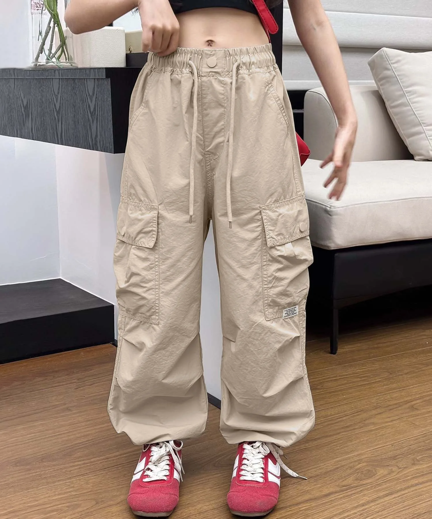 картинка Брюки-карго на завязках Aimoha Kids, beige от магазина Одежда+