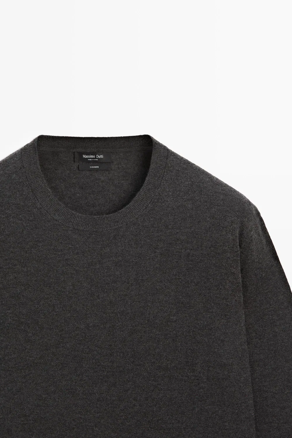 картинка Свитер Massimo Dutti Knit 100% Cashmere Round Neck, угольно-серый от магазина Одежда+