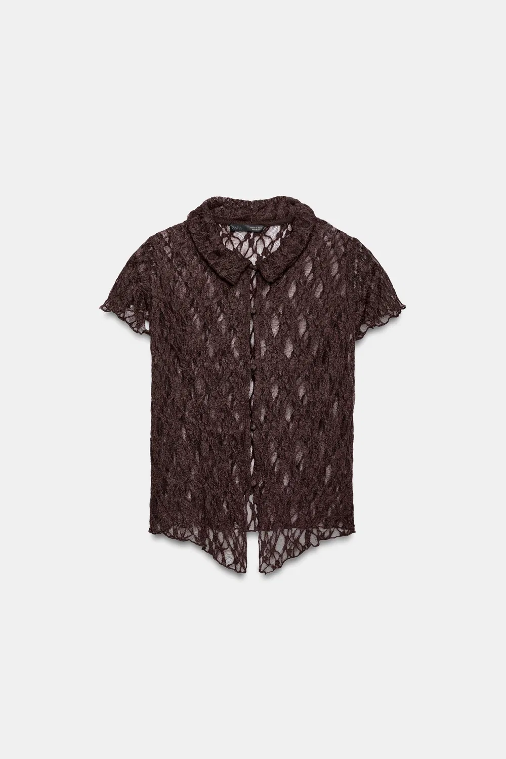 картинка Кружевная рубашка на пуговицах ZARA, Chocolate от магазина Одежда+